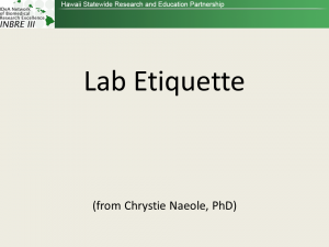 1. Orientation Lab Etiquette Chrystie